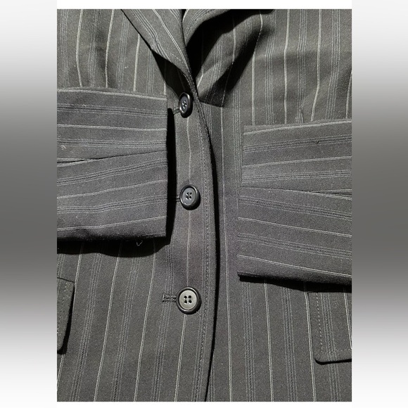 Antonio Melani - NWOT - Women's Black Pin Stripe Work Suit Jacket Tapered Sz 4 - Picture 6 of 6